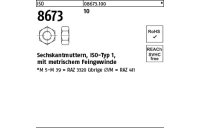 100 Stück, ISO 8673 10 Sechskantmuttern, ISO-Typ 1, mit metrischem Feingewinde - Abmessung: M 10 x 1