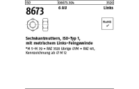 50 Stück, ISO 8673 6 AU Links Sechskantmuttern, ISO-Typ 1, mit metrischem Links-Feingewinde - Abmessung: M 14 x 1,5