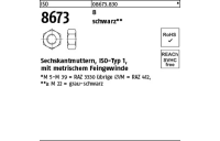 100 Stück, ISO 8673 8 schwarz Sechskantmuttern, ISO-Typ 1, mit metrischem Feingewinde - Abmessung: M 14 x 1,5