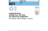 100 Stück, ISO 8675 A 2 Niedrige Sechskantmuttern mit Fasen und metrischem Feingewinde - Abmessung: M 8 x 1