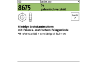 25 Stück, ISO 8675 04 galvanisch verzinkt Niedrige Sechskantmuttern mit Fasen und metrischem Feingewinde - Abmessung: M 27 x 1,5