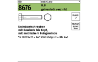 50 Stück, ISO 8676 8.8 galvanisch verzinkt Sechskantschrauben mit Gewinde bis Kopf, mit metrischem Feingewinde - Abmessung: M 12 x1,25x 70