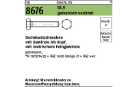 50 Stück, ISO 8676 10.9 galvanisch verzinkt Sechskantschrauben mit Gewinde bis Kopf, mit metrischem Feingewinde - Abmessung: M 14x1,5 x 55