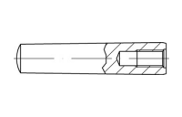 25 Stück, ISO 8736 Stahl Typ A Kegelstifte mit Innengewinde, Kegel 1 : 50, geschliffen - Abmessung: A 6 x 16