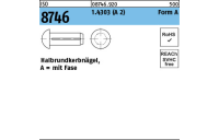 100 Stück, ISO 8746 1.4303 (A 2) Form A Halbrundkerbnägel, mit Fase - Abmessung: 1,4 x 3