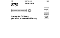 200 Stück, ISO 8752 Federstahl Spannstifte (-hülsen), geschlitzt, schwere Ausführung - Abmessung: 1 x 8