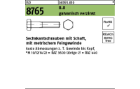 10 Stück, ISO 8765 8.8 galvanisch verzinkt Sechskantschrauben mit Schaft, mit metrischem Feingewinde - Abmessung: M 24x2 x160