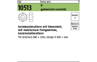 100 Stück, ISO 10513 8 galvanisch verzinkt Sechskantmuttern mit Klemmteil, mit metr. Feingewinde, Ganzmetallmuttern - Abmessung: M 8 x 1