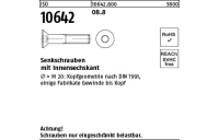 500 Stück, ISO 10642 08.8 Senkschrauben mit Innensechskant - Abmessung: M 3 x 8