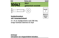 500 Stück, ISO 10642 08.8 galvanisch verzinkt Senkschrauben mit Innensechskant - Abmessung: M 3 x 8