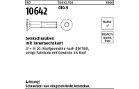 200 Stück, ISO 10642 010.9 Senkschrauben mit Innensechskant - Abmessung: M 8 x 80