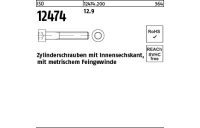 200 Stück, ISO 12474 12.9 Zylinderschrauben mit Innensechskant, mit metrischem Feingewinde - Abmessung: M 8 x 1 x 35