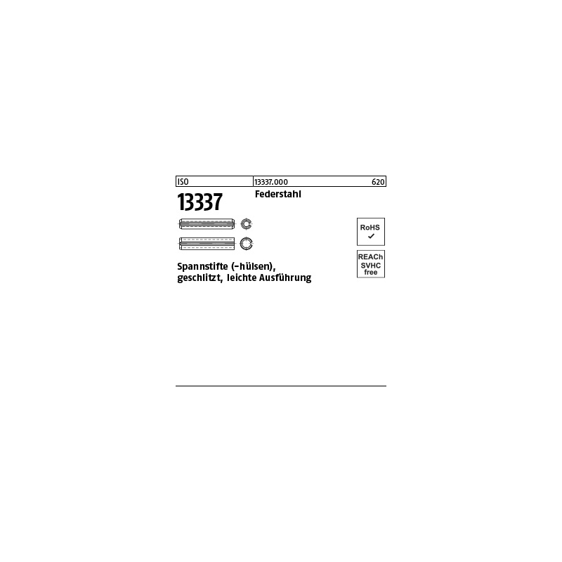 ISO 13337 Spannstifte, Federstahl 2 x 6
