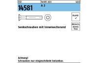 1000 Stück, ISO 14581 A 2 Senkschrauben mit Innensechsrund - Abmessung: M 3 x 6 -T10