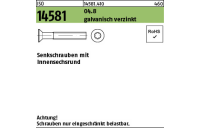 1000 Stück, ISO 14581 04.8 galvanisch verzinkt Senkschrauben mit Innensechsrund - Abmessung: M 4 x 25