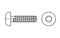1000 Stück, ISO 14585 Stahl, geh. Form F galvanisch verzinkt Flachkopf-Blechschrauben mit Zapfen, mit Innensechsrund - Abmessung: 2,9 x 9,5 -F