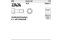 100 Stück, DIN 22424 8.8 Form A Dreikantschrauben, mit Vollschaft - Abmessung: AM 8 x 25