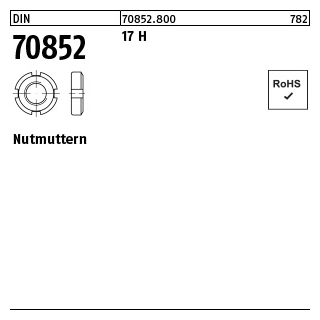 25 Stück, DIN 70852 17 H Nutmuttern - Abmessung: M 10 x 1
