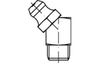 100 Stück, DIN 71412 5.8 Form B-M galvanisch verzinkt Kegelschmiernippel, kurz, mit Sechskant oder Vierkant, Kegelkopf 45°, Kegelgew. - Abmessung: BM 6 x 1 SW 9