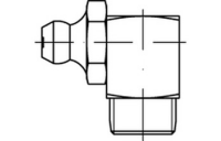 100 Stück, DIN 71412 5.8 Form C-M galvanisch verzinkt Kegelschmiernippel, kurz, mit Sechskant oder Vierkant, Kegelkopf 90°, Kegelgew. - Abmessung: CM 6 x 1 SW 9