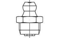 50 Stück, DIN 71412 A 4 Form A-M Kegelschmiernippel, kurz, mit Sechskant, Kegelkopf gerade/axial,mit Kegelgew. - Abmessung: AM 6 x 1 SW 7