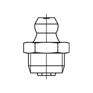 DIN 71412 5.8 Form A-M galvanisch verzinkt Kegelschmiernippel, kurz, mit Sechskant, Kegelkopf gerade/axial, mit Kegelgew. - Abmessung: AM 8 x 1 SW 9  VE = 100 Stück