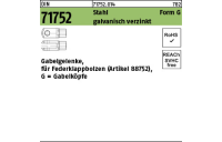 10 Stück, DIN 71752 Stahl Form G galvanisch verzinkt Gabelgelenke, für Federklappbolzen, Gabelköpfe - Abmessung: G 6 x 12