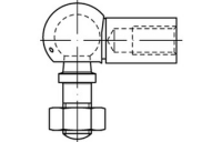 25 Stück, DIN 71802 Stahl Form AS galvanisch verzinkt Winkelgelenke mit Gewindezapfen, Sechskantmutter und Sicherungsbügel - Abmessung: AS 8-M 5