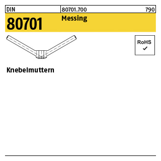 1 Stück, DIN 80701 Messing Knebelmuttern - Abmessung: M 16
