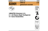 1 Stück, Artikel 82001 GTW 40 A-K galvanisch verzinkt LINDAPTER-Klemmen A-K mit Rezess (Kopf-Drehsperre), kurze Nockenhöhe - Abmessung: KM 10 / 4,0**