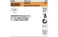 1 Stück, Artikel 82002 GTW 40 B-L galvanisch verzinkt LINDAPTER-Klemmen B-L mit glatter Auflage, lange Nockenhöhe - Abmessung: LM 10 / 7,0**