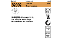 1 Stück, Artikel 82002 GTW 40 B-M feuerverzinkt LINDAPTER-Klemmen B-M mit glatter Aflage, mittlere Nockenhöhe - Abmessung: MM 10 / 5,0**