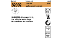 1 Stück, Artikel 82002 GTW 40 B-M galvanisch verzinkt LINDAPTER-Klemmen B-M mit glatter Auflage, mittlere Nockenhöhe - Abmessung: MM 16 / 8,0