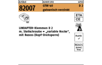 1 Stück, Artikel 82007 GTW 40 D 2 galvanisch verzinkt LINDAPTER-Klemmen D 2 mit Stellschraube, mit Rezess - Abmessung: M 10 / 10 - 20