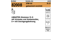 1 Stück, Artikel 82008 GTW 40 FL-D galvanisch verzinkt LINDAPTER-Klemmen FL-D mit Schraube und Kontermutter, mit Durchgangsbohrung - Abmessung: FL 1 - D 9