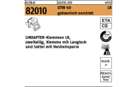 1 Stück, Artikel 82010 GTW 40 LR galvanisch verzinkt LINDAPTER-Klemmen LR, zweiteilig, Klemme mit Langloch u. Sattel mit verdrehsperre - Abmessung: M 12 / 3 - 12