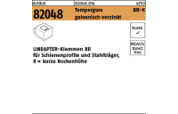 1 Stück, Artikel 82048 Temperguss BR-K galvanisch verzinkt LINDAPTER-Klemmen BR für Schienenprofile und Stahlträger, kurze Nockenhöhe - Abmessung: BR 12 / 4,0