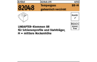 1 Stück, Artikel 82048 Temperguss BR-M galvanisch verzinkt LINDAPTER-Klemmen BR für Schienenprofile und Stahlträger, mittlere Nockenhöh - Abmessung: BR 16 / 8,0