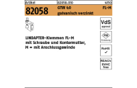 1 Stück, Artikel 82058 GTW 40 FL-M galvanisch verzinkt LINDAPTER-Klemmen FL-M mit Schraube und Kontermutter, mit Anschlussgewinde - Abmessung: FL 4 - M 10