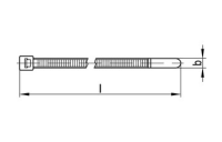 100 Stück, Artikel 82500 PA 6.6 T natur (NA) Kabelbinder, innenverzahnt, Standard - Abmessung: 2,5 x 200/ 50