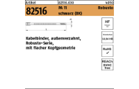 100 Stück, Artikel 82516 PA 11 Robusto schwarz Kabelbinder, außenverzahnt, Robusto-Serie, mit flacher Kopfgeometrie - Abmessung: 9,0 x 180/42