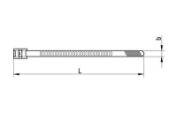100 Stück, Artikel 82516 PA 11 Robusto schwarz Kabelbinder, außenverzahnt, Robusto-Serie, mit flacher Kopfgeometrie - Abmessung: 9,0 x 260/62