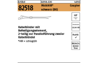 500 Stück, Artikel 82518 PA66HIR Coupler schwarz Kabelbinder mit Befest.-elem., 2-teilig zur Parallelführung zweier Kabelbündel - Abmessung: 4,6 x 200/ 50