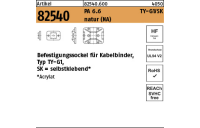 100 Stück, Artikel 82540 PA 6.6 TY-G1/SK natur (NA) Befestigungssockel für Kabelbinder, Typ TY-G1, selbstklebend - Abmessung: 8