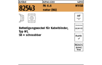 1000 Stück, Artikel 82543 PA 6.6 NY/SB natur (NA) Befestigungssockel für Kabelbinder, Typ NY, schraubbar - Abmessung: 8