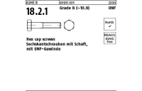 100 Stück, ASME B 18.2.1 Grade 8 (~10.9) UNF Hex cap screws, Sechskantschrauben mit Schaft, mit UNF Gewinde - Abmessung: 3/8 x 4