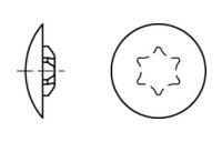 1000 Stück, Artikel 88006 Kunststoff ISR, weiß Zierkappen für Senkschrauben mit Innensechsrund - Abmessung: 20 x12 /4-4,5