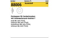 1000 Stück, Artikel 88006 Kunststoff ISR, hellbraun Zierkappen für Senkschrauben mit Innensechsrund - Abmessung: 20 x12 /4-4,5