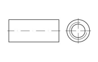 10 Stück, Artikel 88088 A 2 verbindungsmuffen, rund, durchgehendes Innengewinde - Abmessung: M 16 x 40 x 22