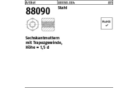 Artikel 88090 Stahl Sechskantmuttern mit Trapezgewinde, Höhe = 1,5 d - Abmessung: TR30x6-SW46x45, Inhalt: 5 Stück